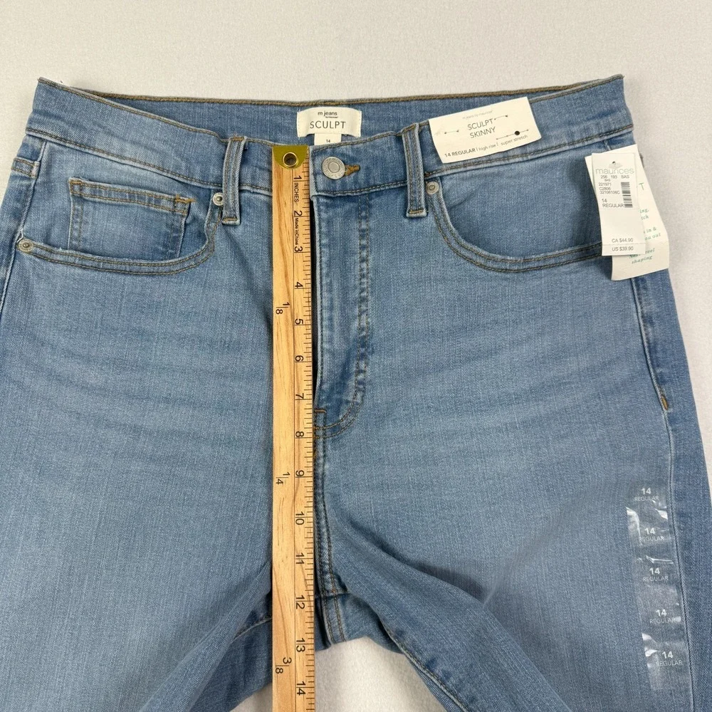 Maurices Jeans M Jean High Rise Sculpt Skinny Jean Size 14 Light Sandblast NWT‎